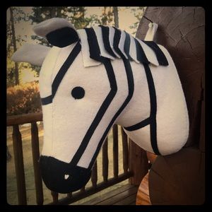 Felt Zebra Head Decor